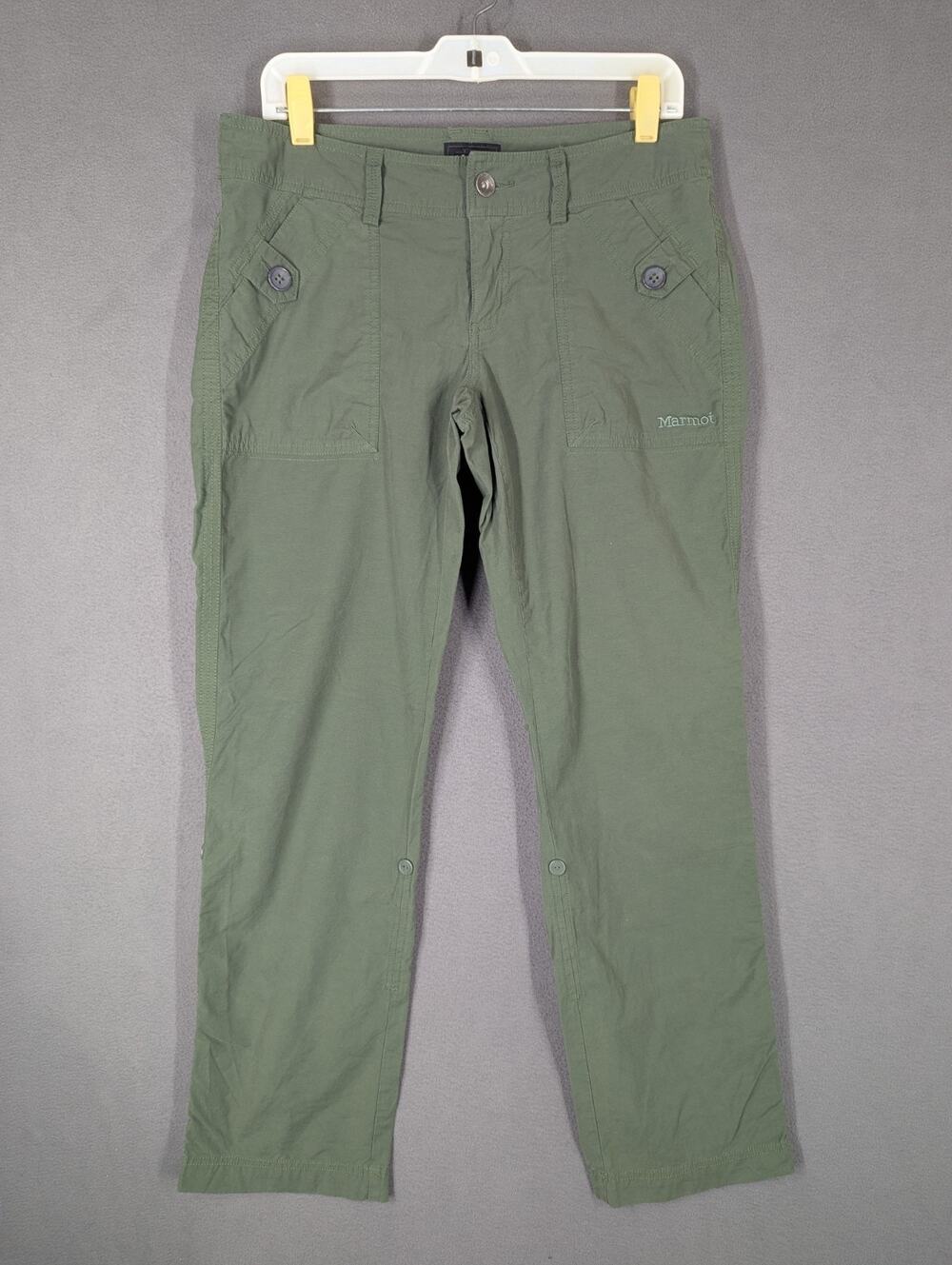 Marmot Ginny Hiking Pants Womens 8 Sage Green Lightweight Low Rise Utlity Rollup
